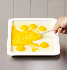 Beat the eggs with a fork, not a mixer